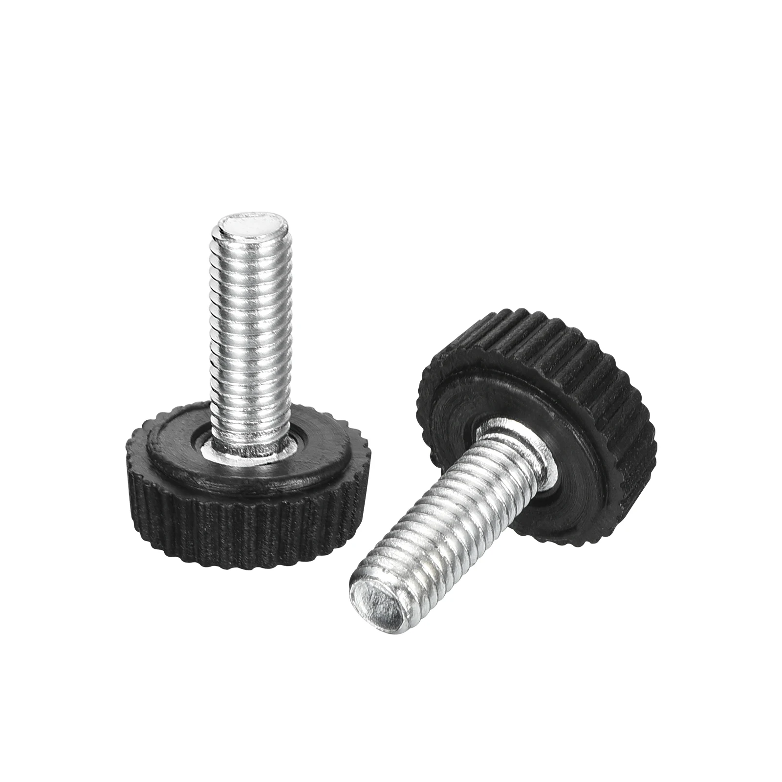 

Uxcell 15/25pcs M5 M6 Threaded Knurled Thumb Screws Plastic Round Head Thread Clamping Thumb Carbon Steel Handle Machine Screw