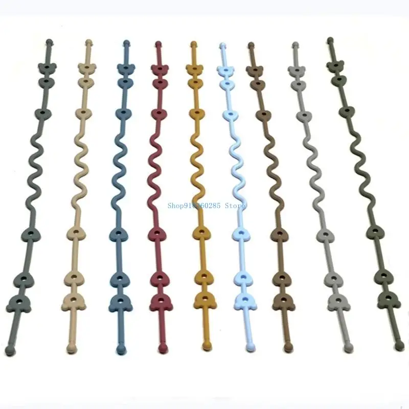 K9FF Cinghia per ciuccio Porta ciuccio in gomma Giocattolo per bambini Catenella per ciuccio Chiusura per tazza in silicone
