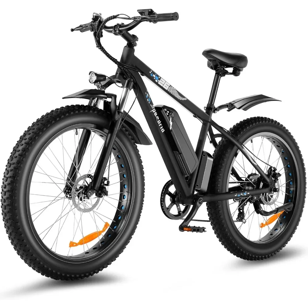 

Electric Bike, 26" 25mph Peak 750W 48V 10.4Ah Removable Lithium-Ion Battery, Lockable Suspension Fork-7 Speed, E Bike