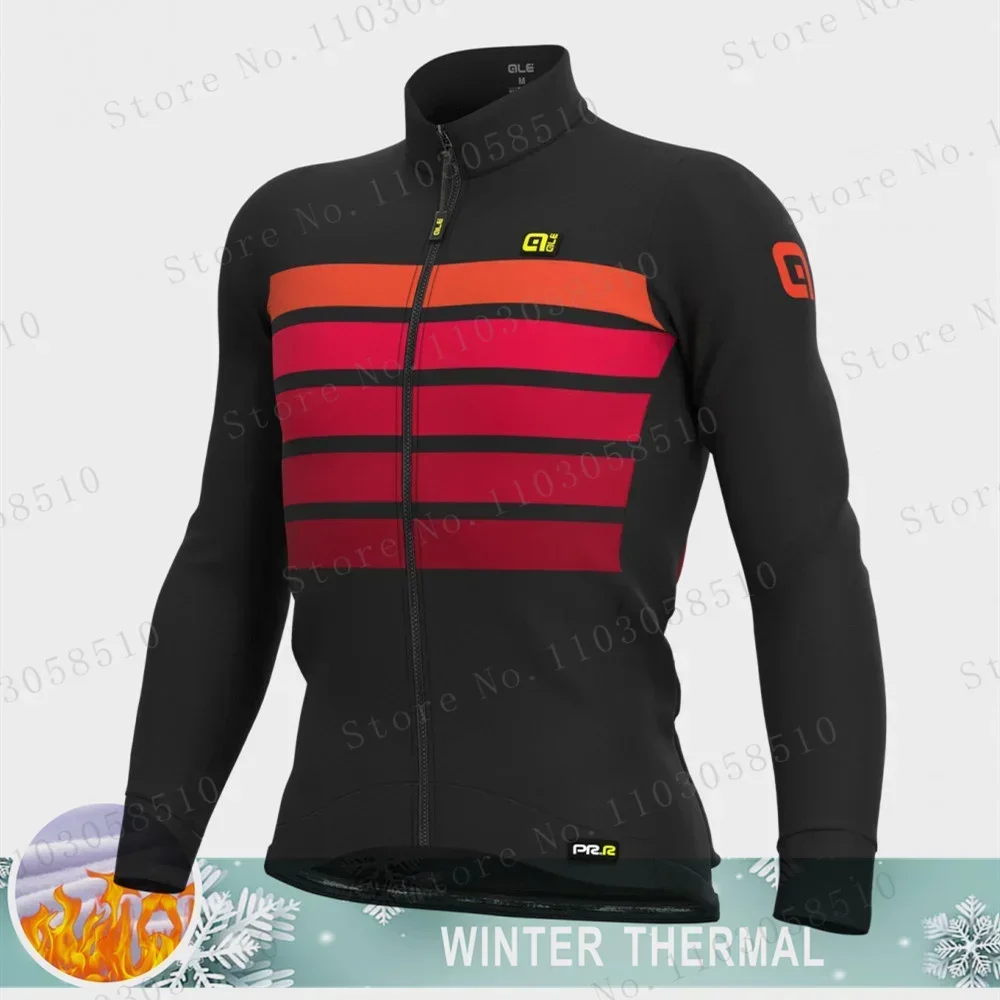 AIE Men Winter Cycling Jersey Fleece Thermal Long Sleeves Bike Jacket Full Zip MTB Bicycle Shirts Cold Weather Coat Weatherproof