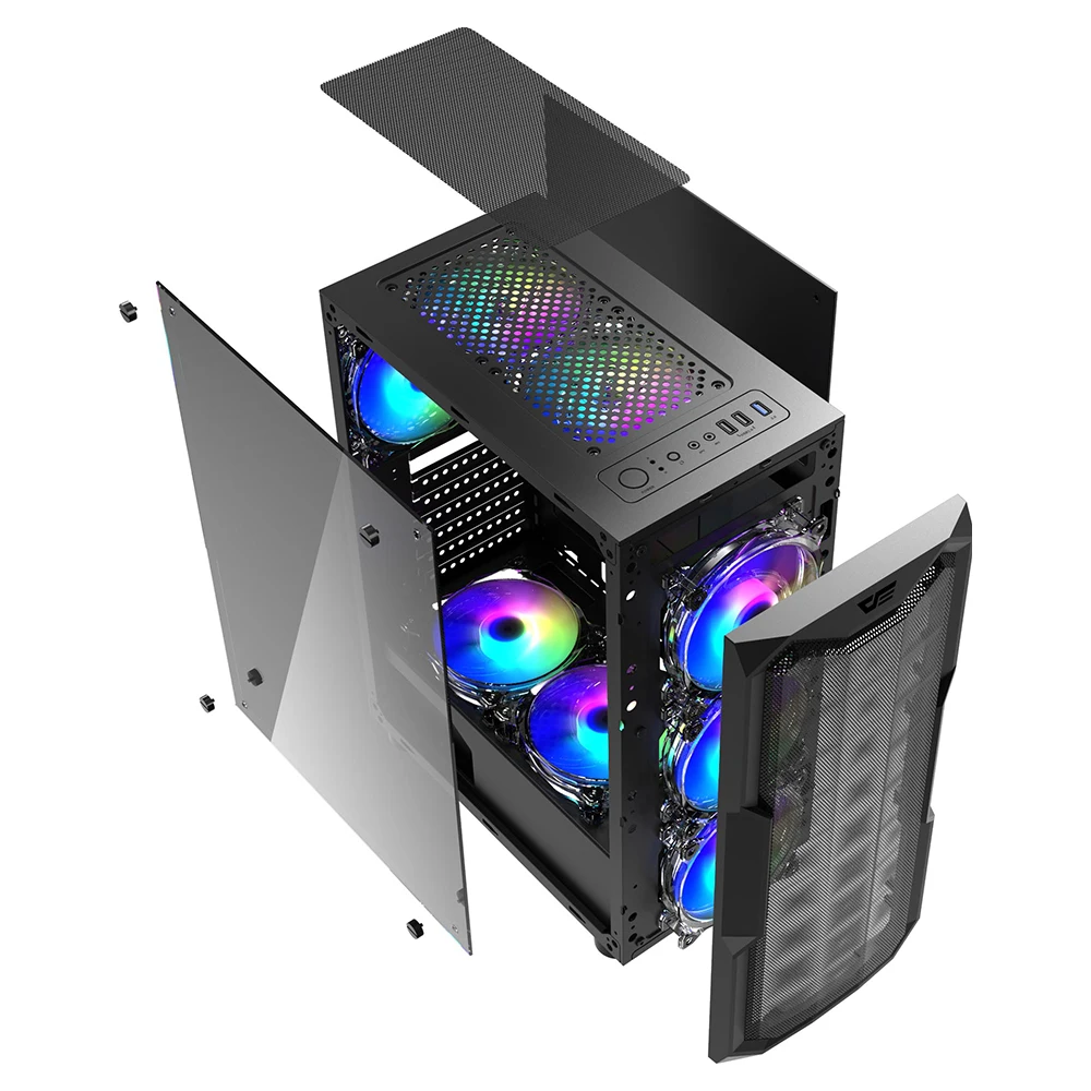 Darkflash Aquarius PC Case M-ATX ITX Desktop Case Vertical Glass Side Transparent Host Shell PC Gamer Cabinet Computer Case