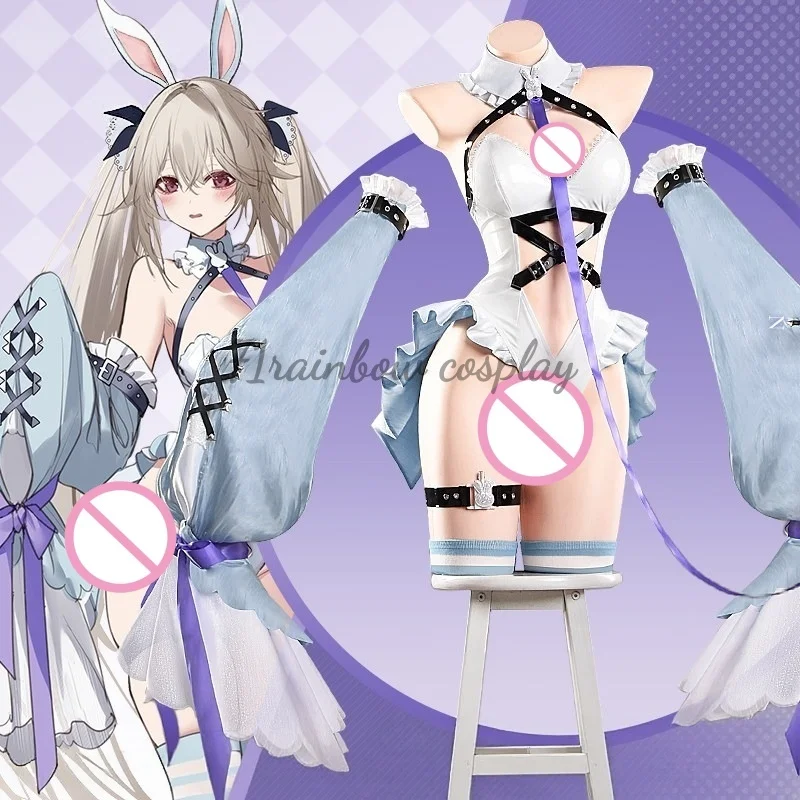 71rainbow Cosplay Azurr Lanne USS Anchorage Rabbit Cosplay Costume Female Outfits Jumpsuits Game USS Anchorage Bunny Costumes