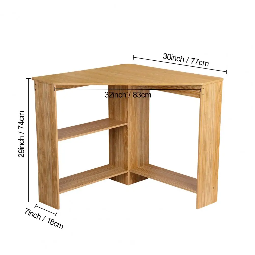 Triangle Corner Desk Large Capacity Small Corner Table With Drawers/Open Shelves Bedroom Minimalist Corner Computer Desk
