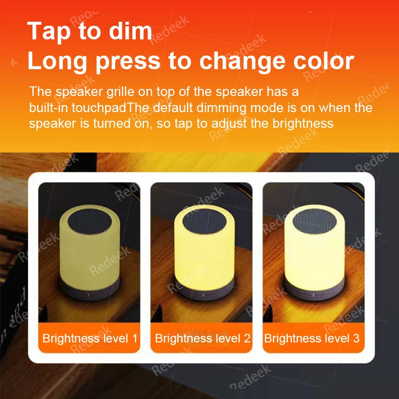 Altoparlante Bluetooth senza fili Mini altoparlanti Altoparlanti per pubblico Touch Light Lampada da tavolo per atmosfera notturna a LED colorata per PC