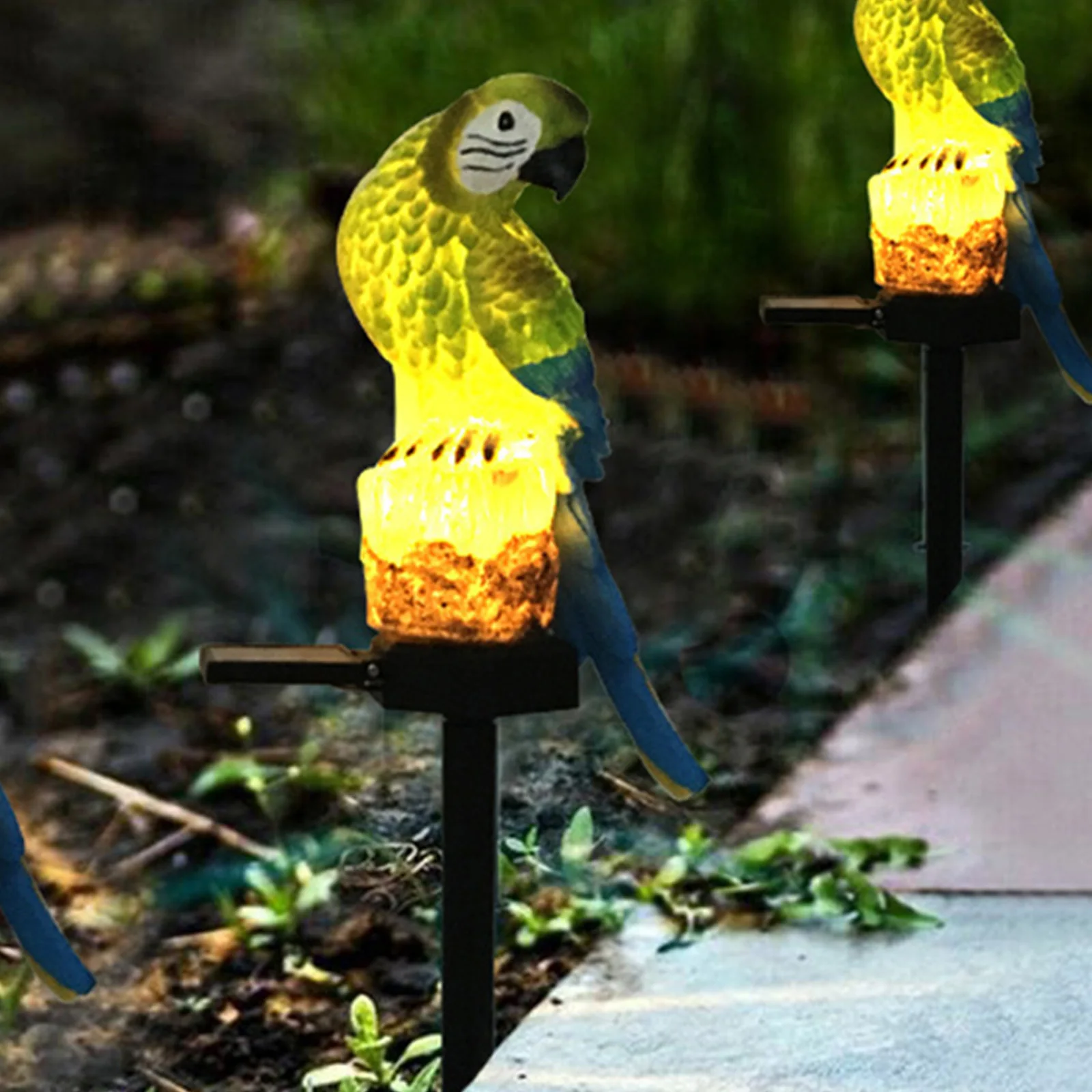 Solar Powered Lights 1.2V/600mah Solar Lamp Resin Parrot Animal Lawn Ornament Waterproof Garden Lawn Road Landscape Decoration