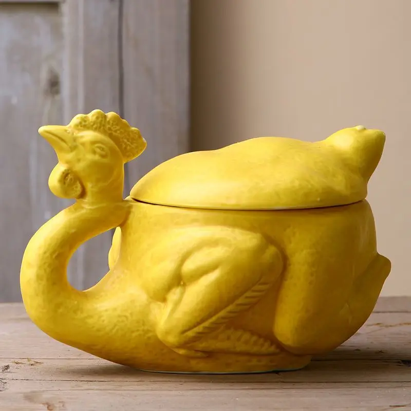Salt Baked Chicken Mug Coffee Mug with Lid Spoon Ceramic Breakfast Cups Home Dormitory Drinking Cup Weird Tea Cup Party Picnic