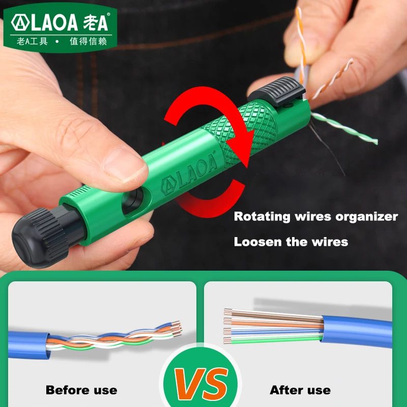 � LAOA Professionelle Netzwerkkabel-Glätteisen und Splitter-Kombination im Stiftstil für CAT5e/CAT6/CAT7-Kabel – Detail 4