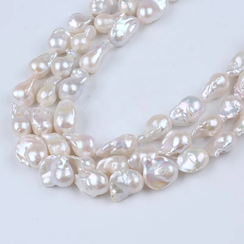 

13-20mm Natural White Freshwater Pearls Baroque Strand Diy Jewelry Accessories