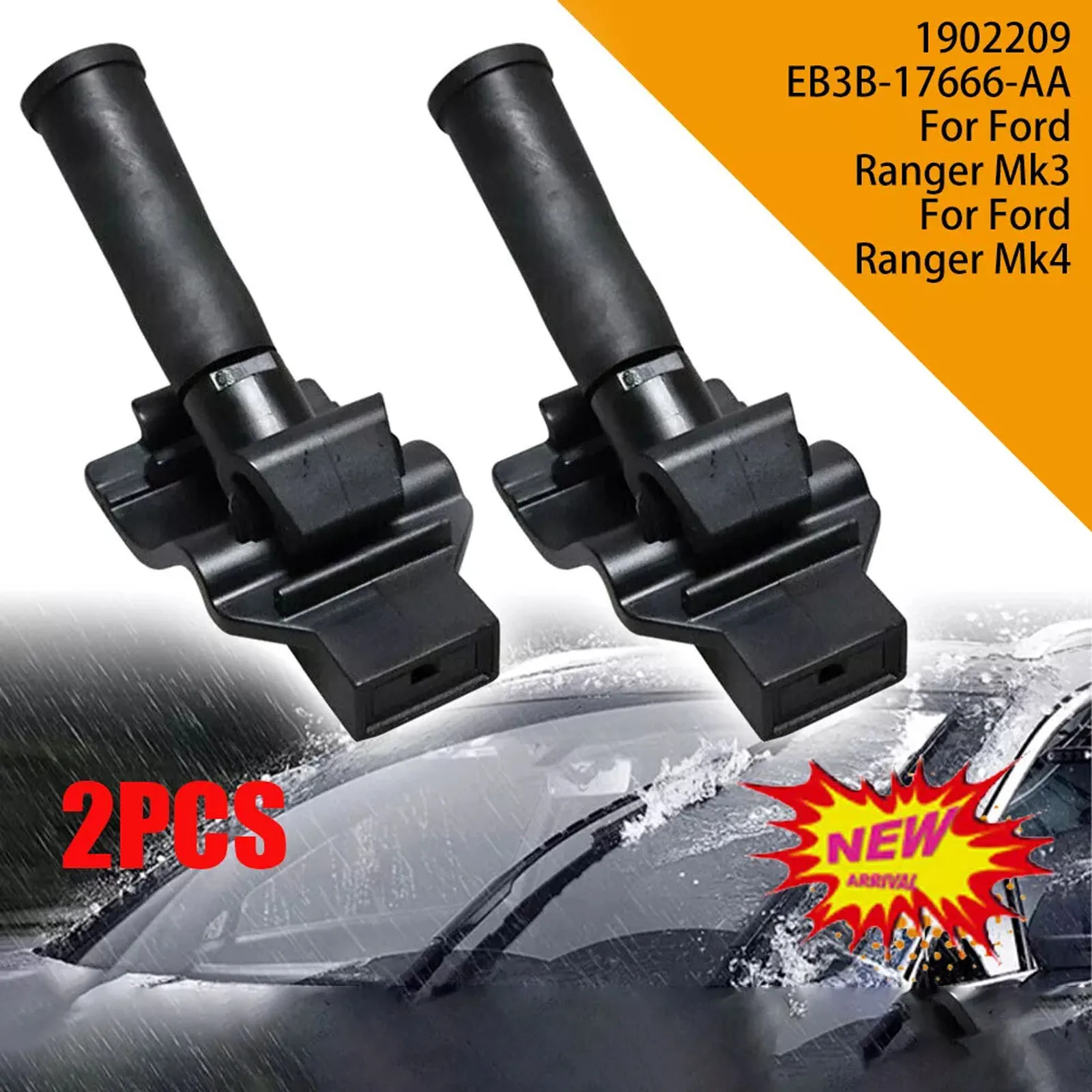 2PCS Front Windscreen Washer Jet Kit For Ford Ranger Mk4 TKE 2015 ONWARDS 1902209 Car Windscreen Wiper Replacement Parts