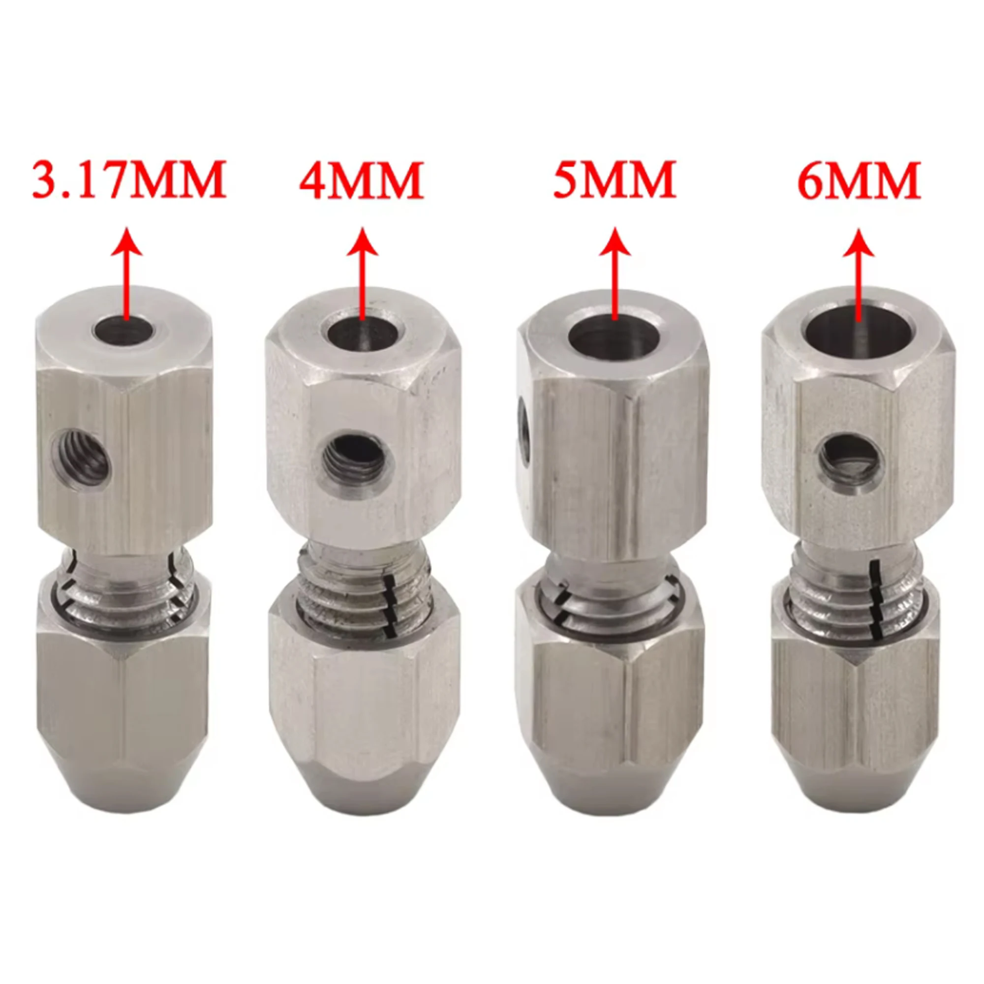 2Pack CNC RVS RC Flex Collet Koppeling Flexibele Koppeling Motoras Locker voor DIY RC Boot Onderzeeër