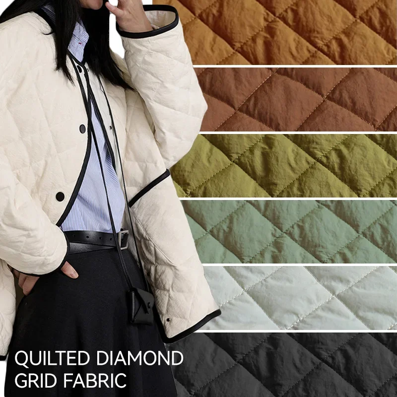 

Quilted Cotton Linen Diy Sewing Patchwork Fabric Three Layers Cloth for Down Coat Padded Jacket Home Texture Clothing