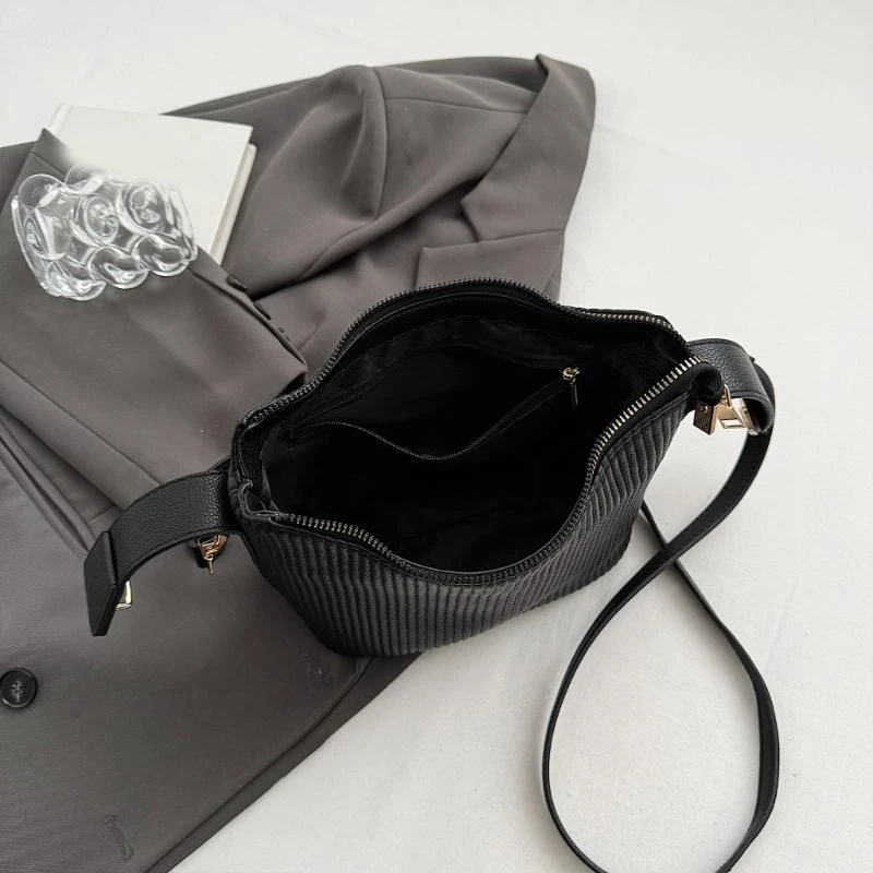 

A3PE Women Fashion Pleated Exterior PU Leather Crossbody Bag Solid Color Top Handle Handbag Purse Small Square Shoulder Bag