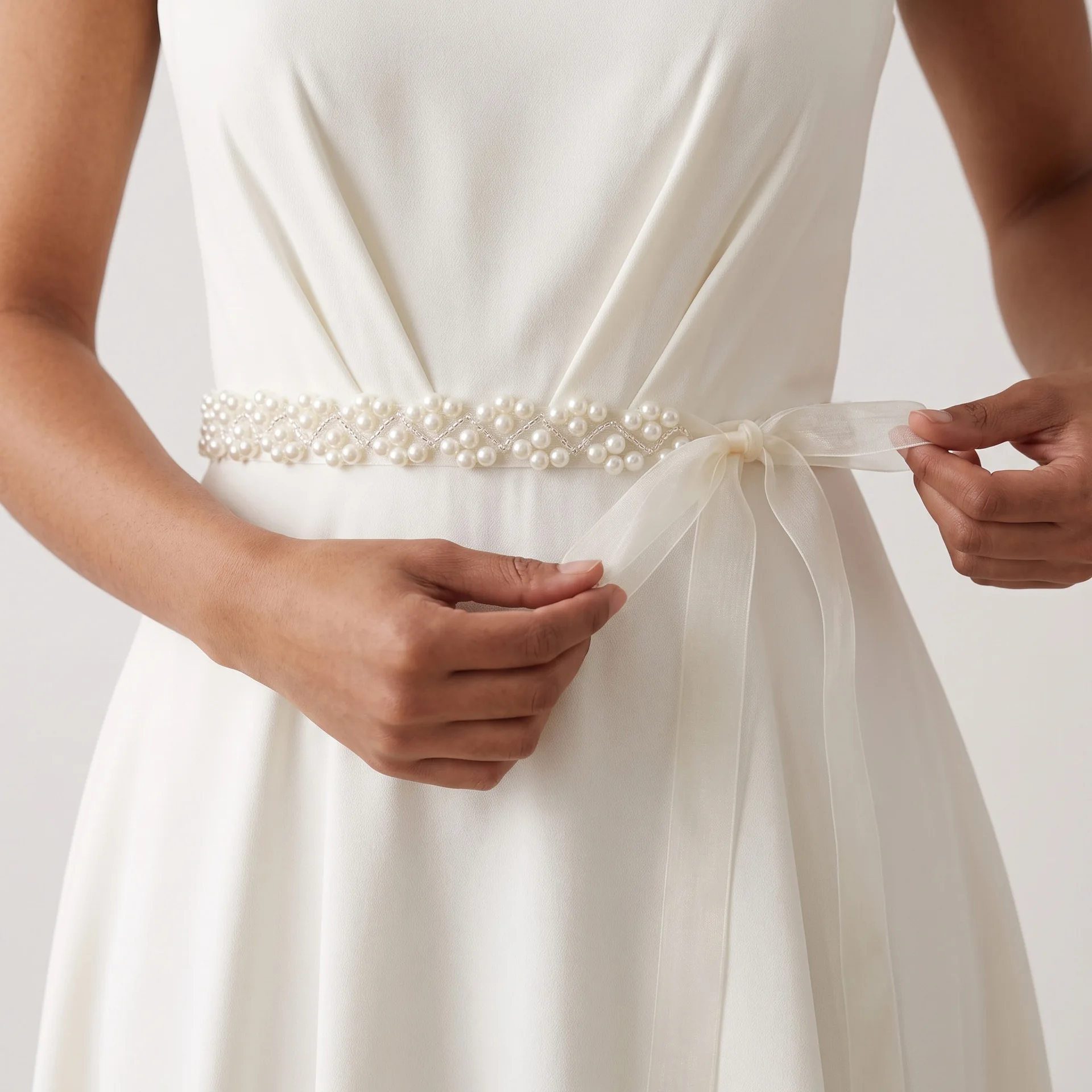Handmade Fashion Belt Faux Pearl Waist Belt Holiday Application Style Handmade Craftsmanship Faux Pearl Material