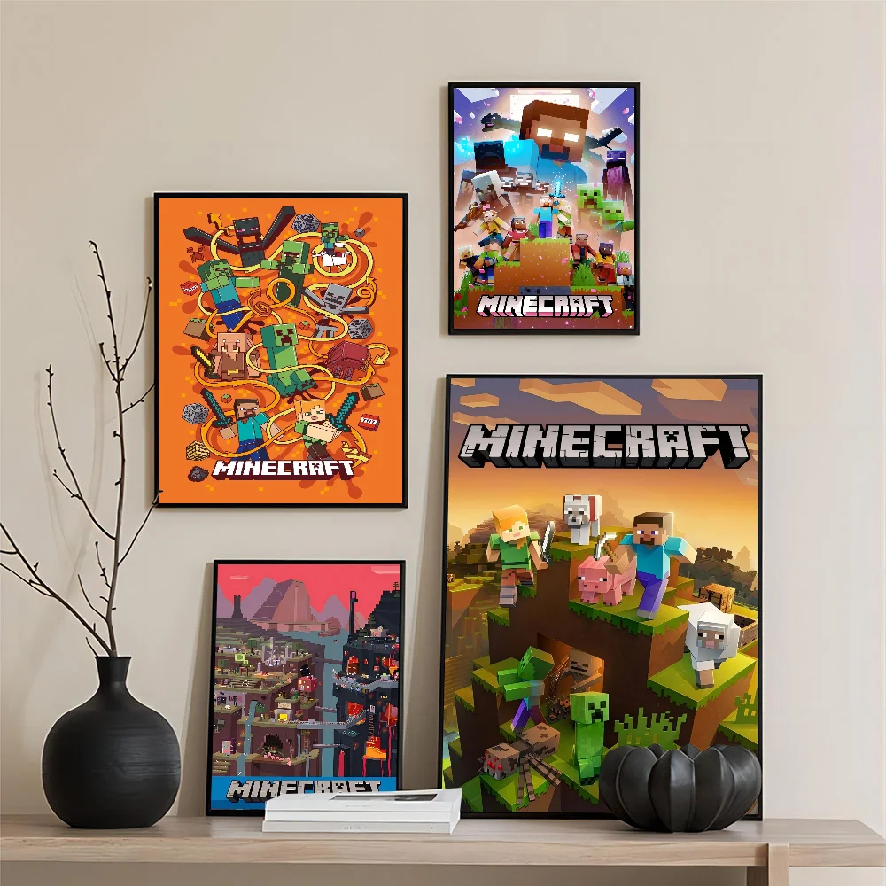 Game Mine C-Craftss Self-adhesive Art Poster HD Quality Wall Art Retro Posters For Home Home Decor