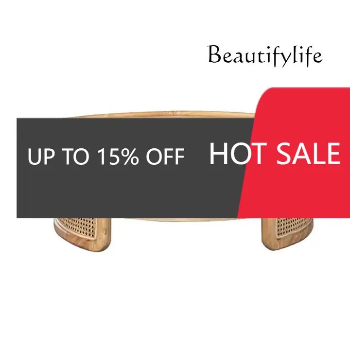 

S45 Oval Coffee Table Coffee Table French Modern Small Apartment Tea Table Oak