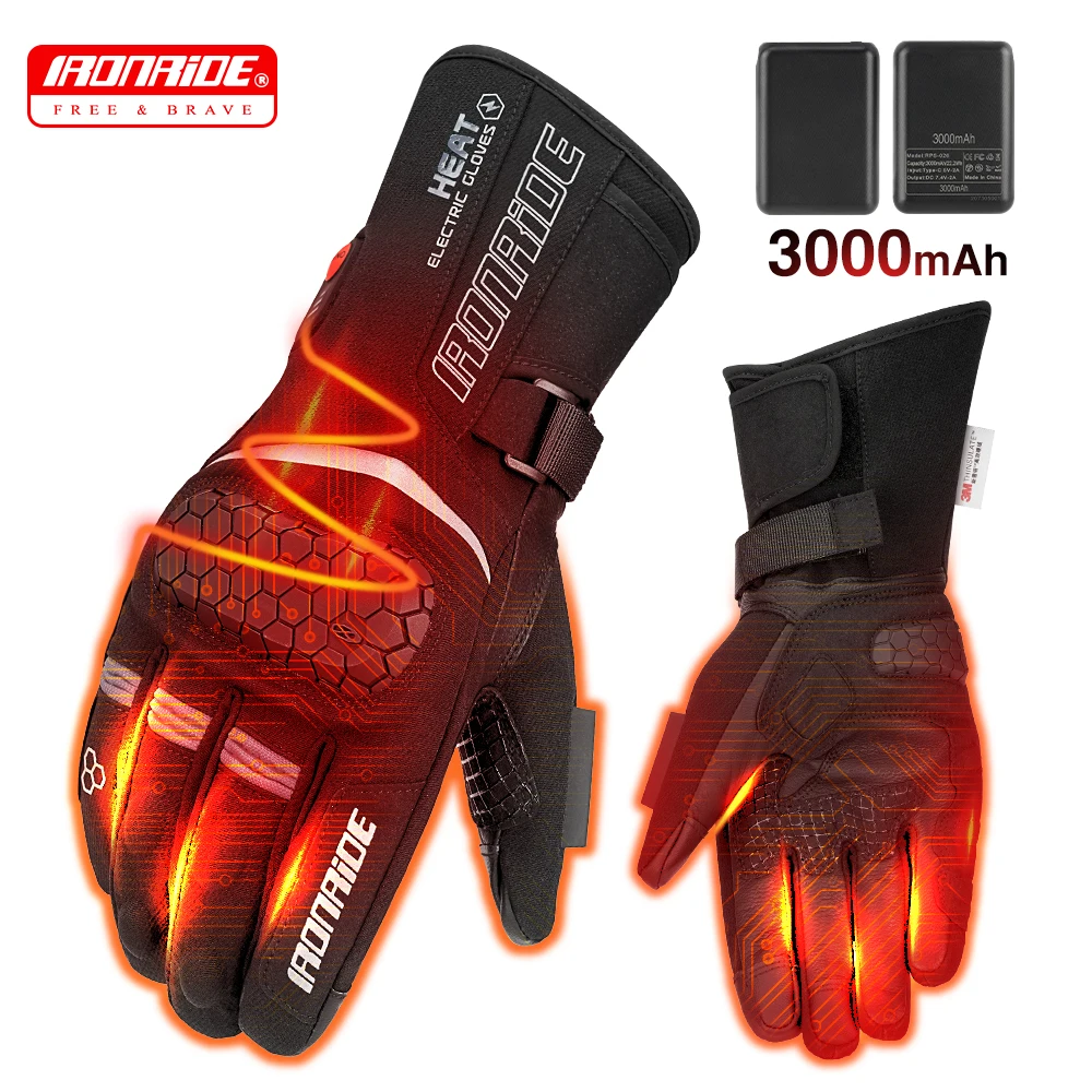 

Heated Gloves Winter Motorcycle Heating Thermal Gloves Moto Warm Waterproof Heated Gloves Rechargeable