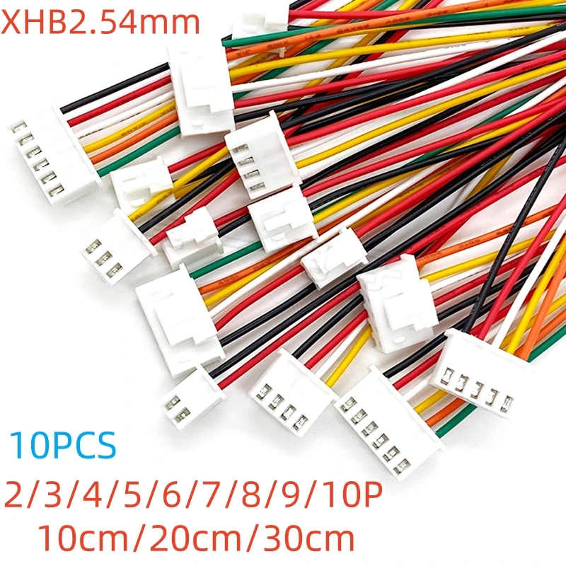 10PCS XHB 2.54mm Single Plug Wire Connector 10/20/30cm 24AWG Wire Double Head Forward and Reverse 2/3/4/5/6/7/8/9/10P