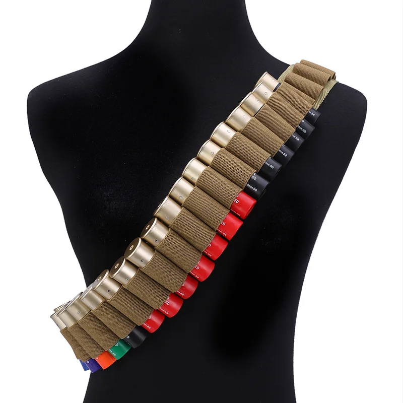 

Tactical 50 Rounds Shotgun Shell Holder Belt 12/20GA Hunting Ammo Carrier Adjustable Bandolier Cartridge Waist Belts