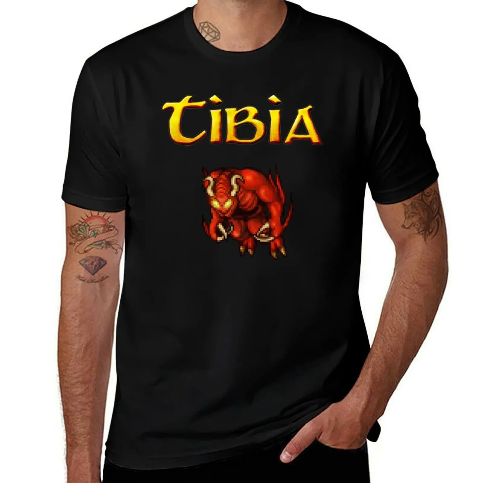 

Tibia MMORPG Demon T-Shirt t shirts for man pack cotton t shirts for man graphic funny T-Shirt
