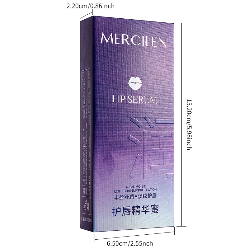 Mercilen Thermal Lip Care Essence 10ml, Contains Grape Seed Oil, Jojoba Seed Oil, and Plant-Based Squalane, Providing Long-Lasting Hydration and Creating Soft and Supple Lips, Suitable for All Skin Types