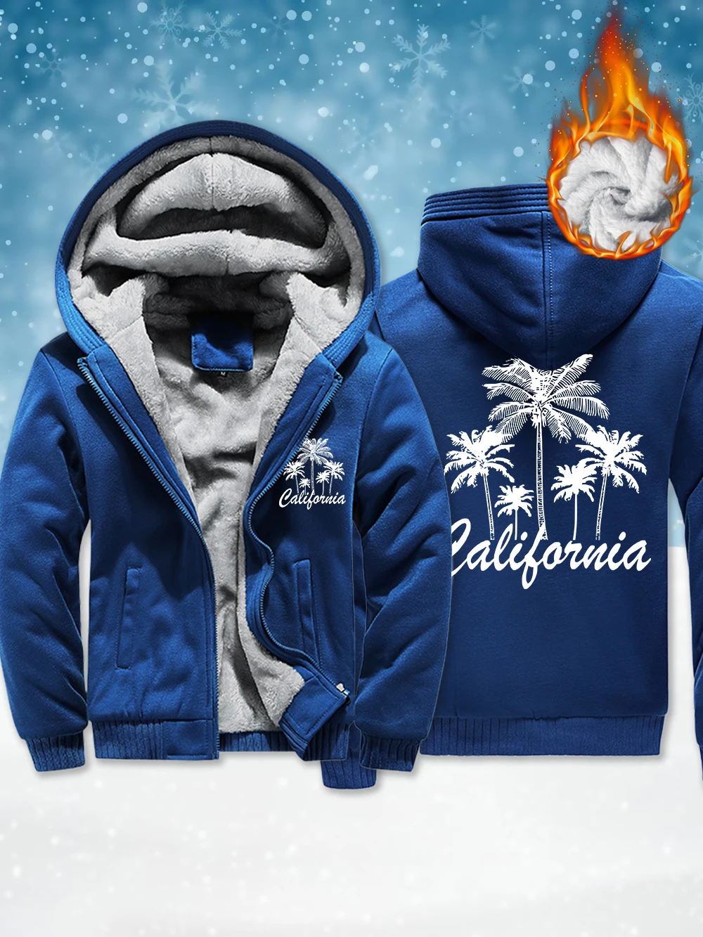 

Мужские куртки на молнии с принтом кокосовых пальмов, зимняя ветрозащитная утепленная верхняя одежда, теплые флисовые пальто, мягкие мужские топы