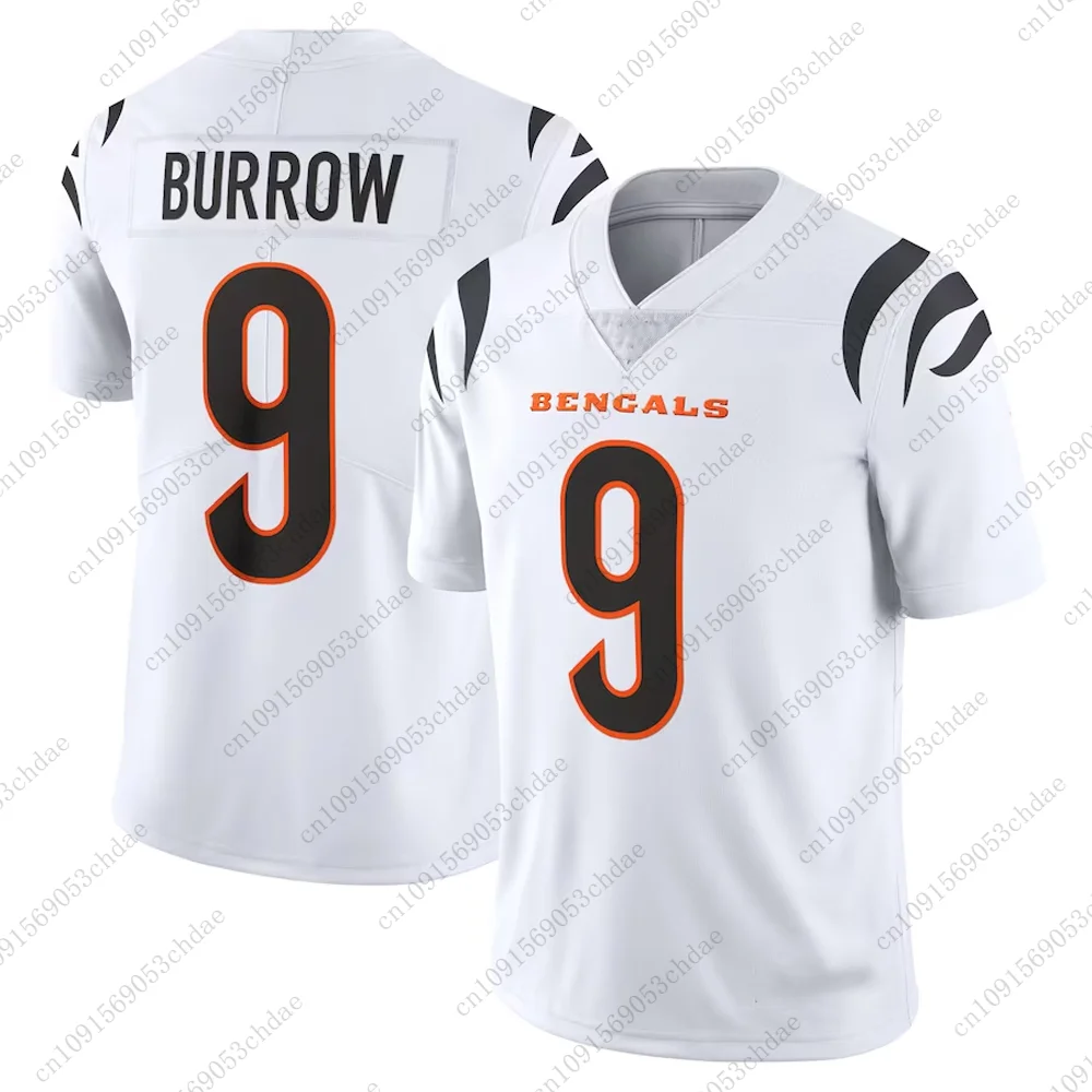 Bengals Joe Burrowラグビージャージ (男性用) 、高品質、通気性、速乾性、大人と子供向けの屋外サッカーユニフォーム、新着、 #9