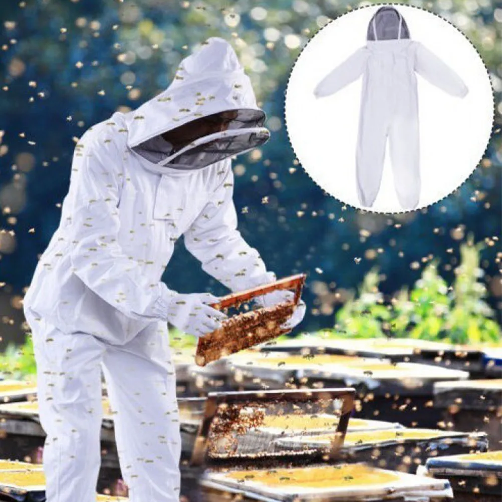 

Beekeeping Suit Heavy Duty Beekeeper Protector All Round Visibility Strong Hat Lightweight Portable Design for Beekeeping
