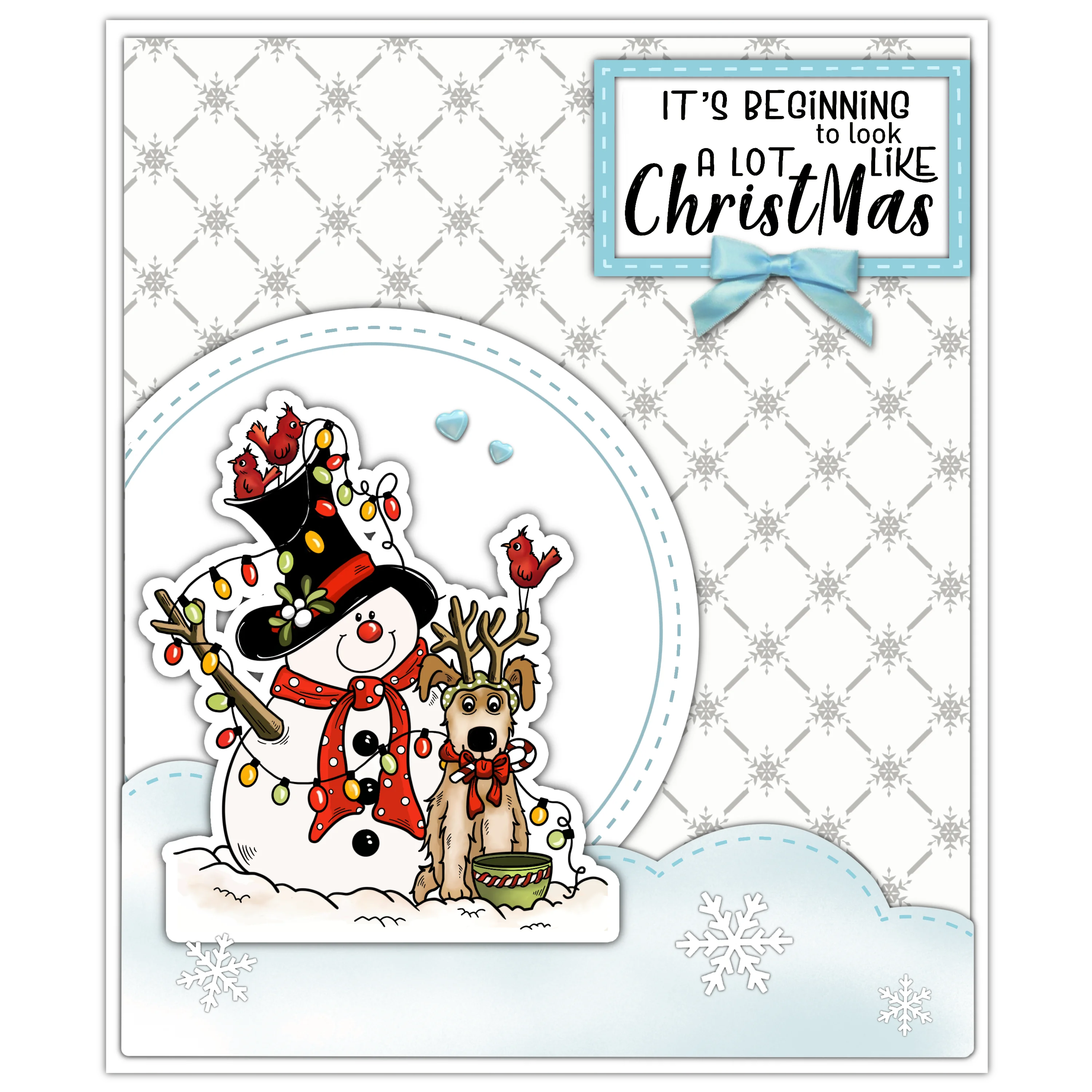 Mangocraft Christmas Winter Snowman Cutting Dies Clear Stamp Stencil DIY Scrapbooking Metal Dies Silicone Stamp For Cards Albums