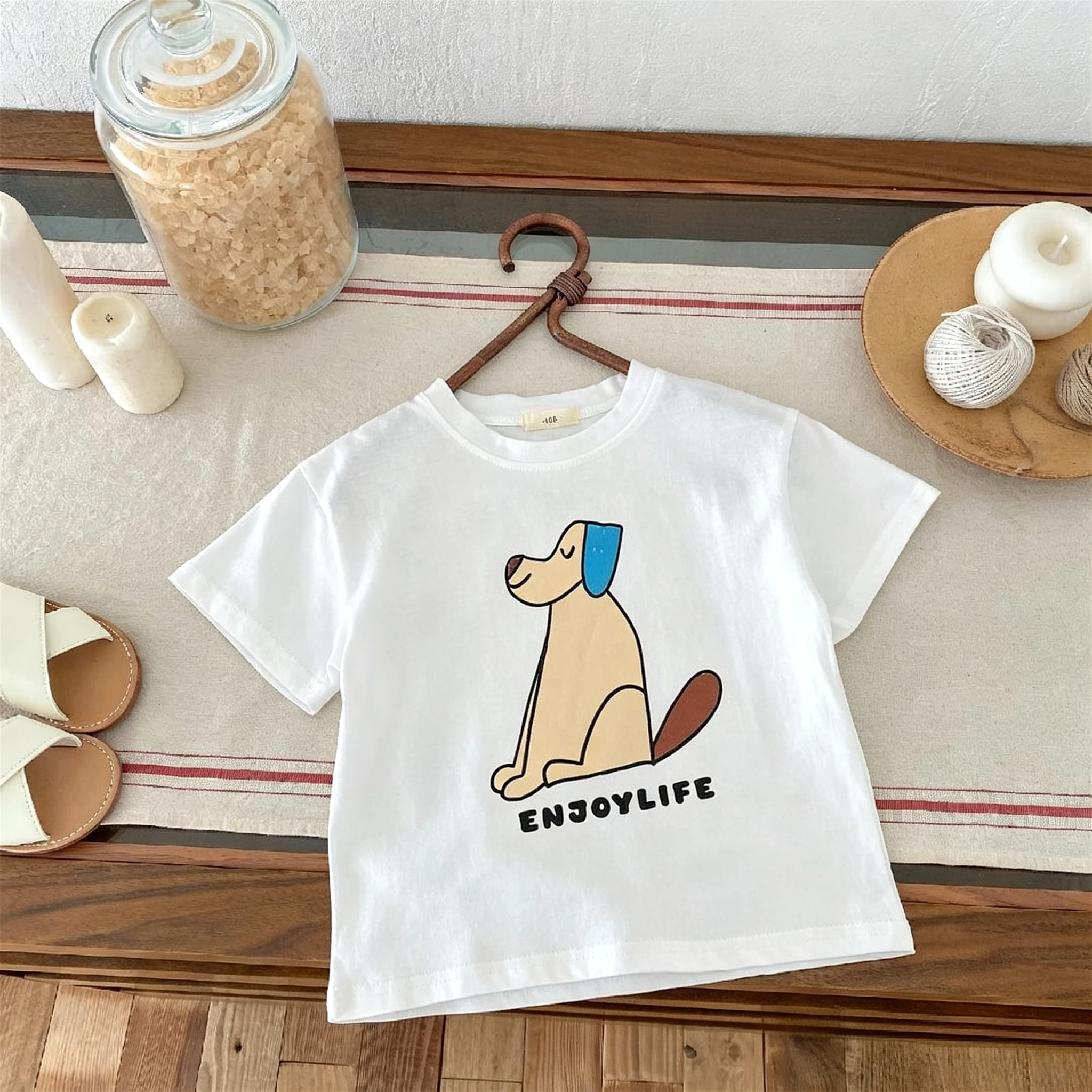 Summer Clothing Short Sleeve Tshirt Tops Printed Fashion Children T-shirts Baby Boys Girls Simple Versatile Crewneck T Shirts