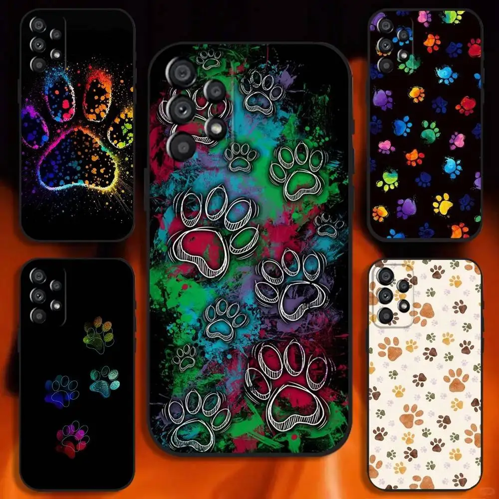 

Dog Paw Phone Case For Samsung Galaxy A20,A21s,A22,A31,A32,A52,A53,A72,73,A80 Soft Black Cover