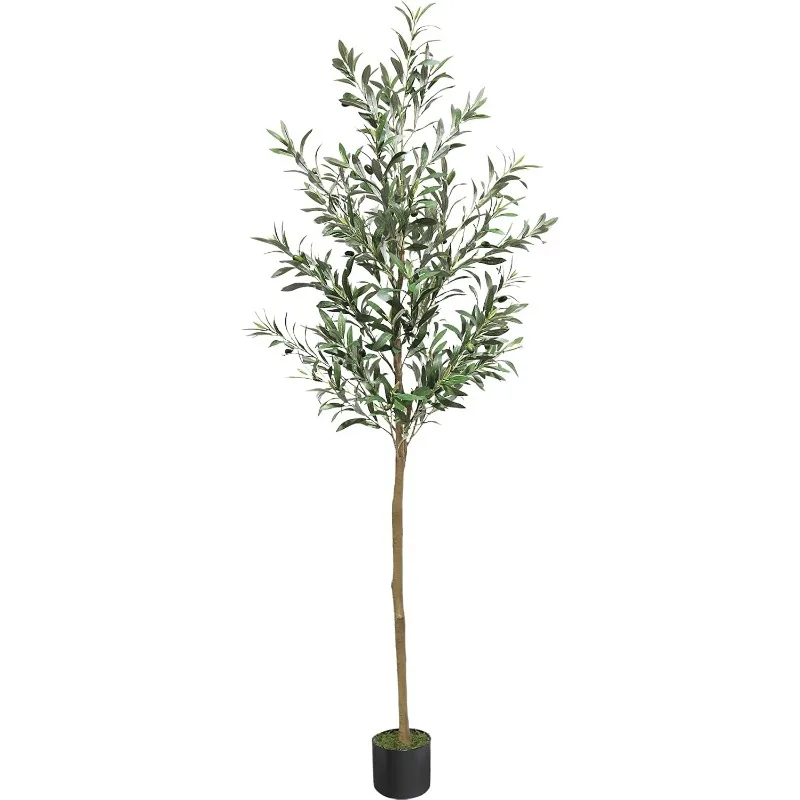 

Artifical Tree Faux Olive Tree for Office Home Decor Fake OliveTree Indoor with Natural Trunk and Lifelike Fruits in a Pot