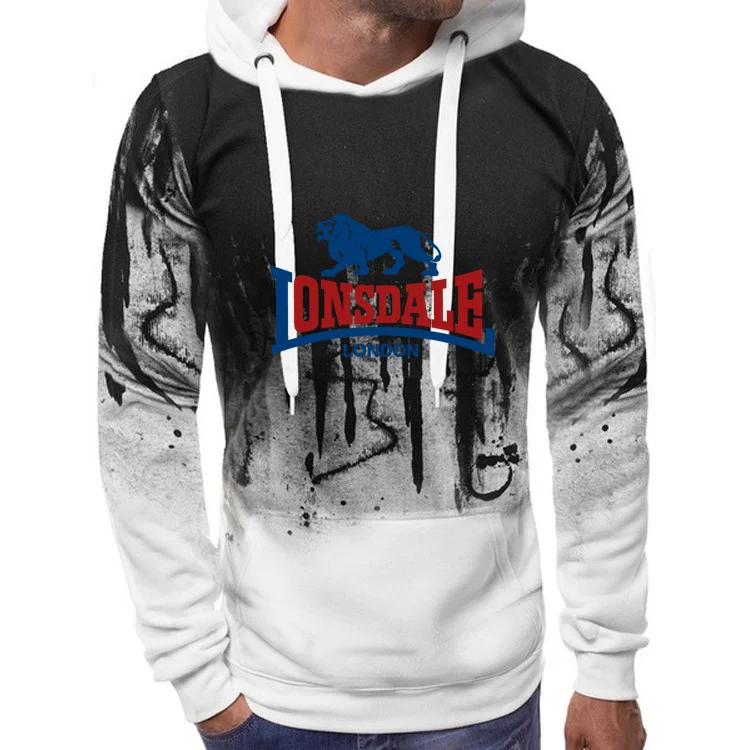 LONSDALE Unisex Hoodie, Fashion Printed Pullover, Comfortable Street Clothing, Top notch Hip Hop, Autumn/Winter, Bestselling