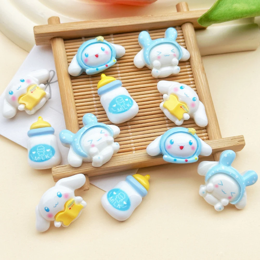 10 قطع لطيف سانريو سينامورول سلسلة الراتنج DIY اكسسوارات جراب هاتف ثقب الأحذية إكسسوارات الشعر DIY المواد