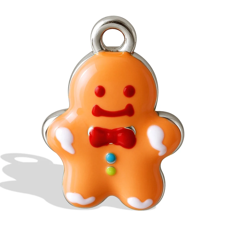 3Pcs 3D Trendy Christmas Tree Elk Sock Snowman Charms For Bracelet Jewelry Making Material Enamel Cartoon Penguin Pendant Bulk