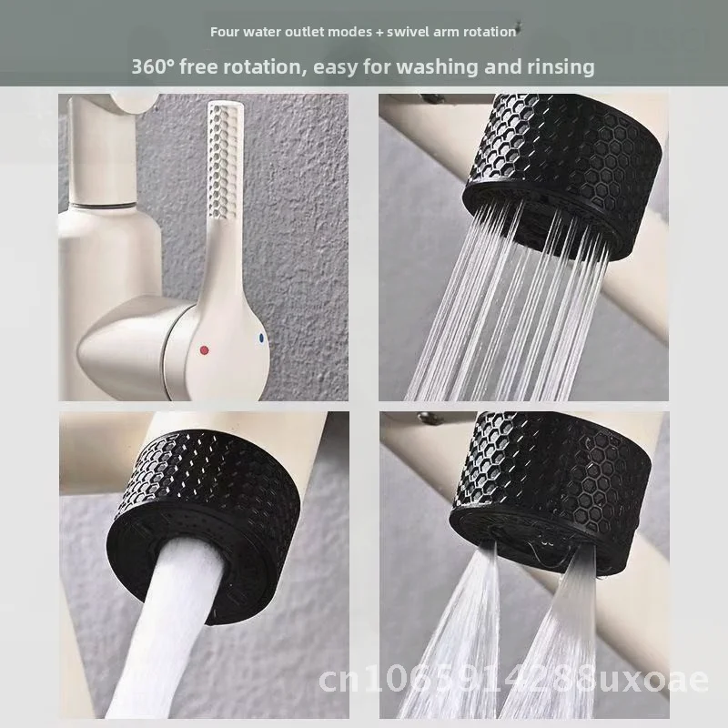 

Multifunctional Lucky Cat Faucet with Four-Speed Mode Stainless Steel Bathroom Basin Mixer Tap Hot And Cold Water Outlet Modern