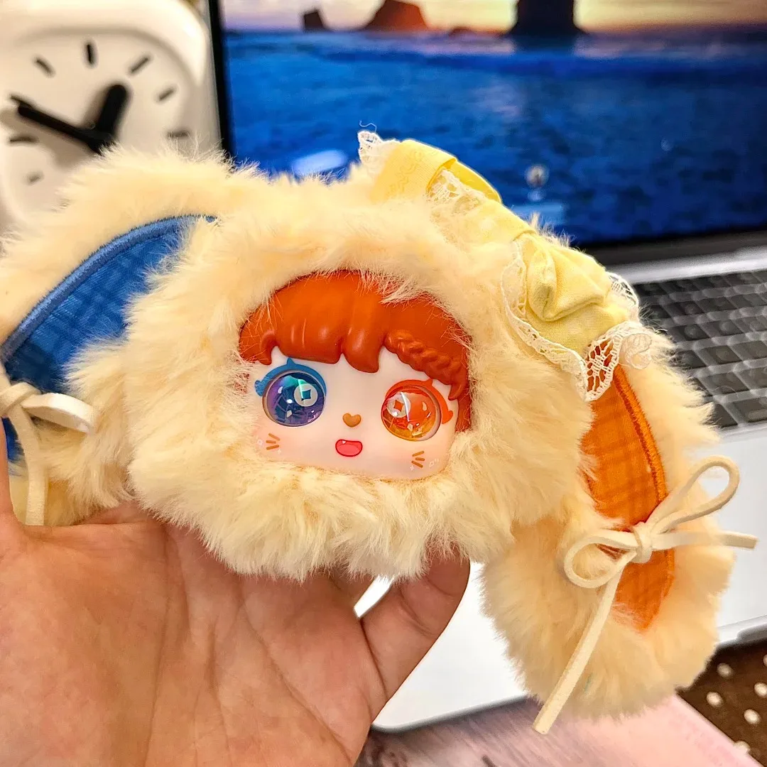 정품 산미 애니멀 시리즈 메이크업 미러 플러시 블라인드 박스 트렌디 장난감 생일 서프라이즈 선물 야외 휴대용 가방 펜던트 장식