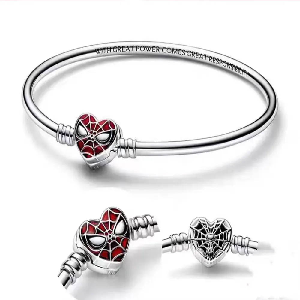 S925 Sterling Silver Spider Man Snake Bone Bracelet, Suitable for Original Pandora D Ⅰ Y Bracelet, Women's Engagement Jewelry