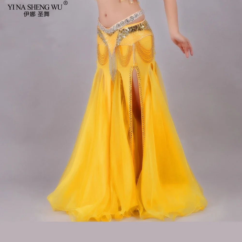Saia de dança do ventre índia bollywood traje de dança para mulheres sexy dança do ventre palco desempenho prática vestido longo balanço saia