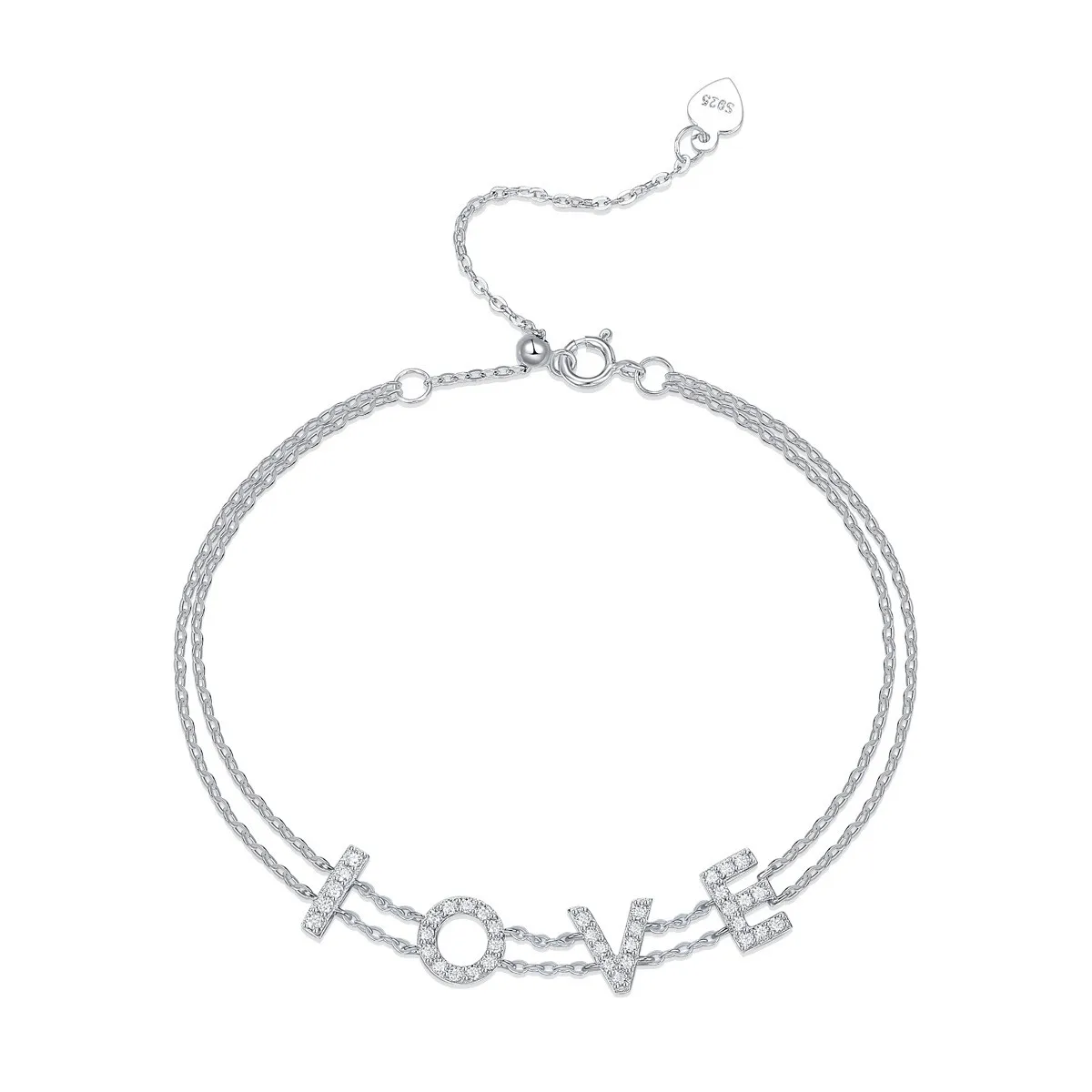 L12680 Lefei Fashion Luxury Trendy Classic Moissanite Diamond Dream Letter Love Bracele For  Women 925 Silver Party Jewelry Gift