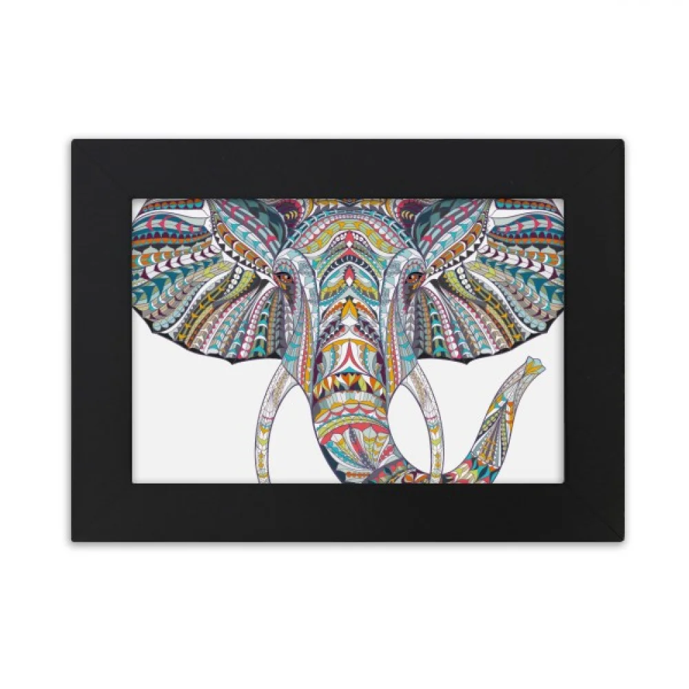 Mosaic Style Colorful Elephant Design Desktop Photo Frame Ornaments Picture Art Painting