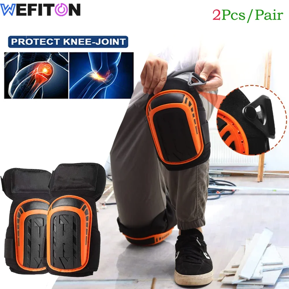 

2 шт. сверхпрочные наколенники для строительства — двойная гелевая подушка, толстая пена и регулируемые нескользящие ремни — рабочие накладки для мужчин и женщин
