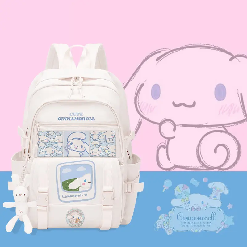 

Sanrio Anime My Melody Kuromi Cinnamoroll Schoolbag Men's And Women's Backpack Student Backpack High-capacity Waterproof Nylon