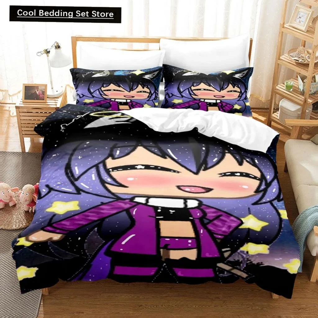 3D Print Anime Kawaii The Gacha Girl Bedding Sets Duvet Cover Set With Pillowcase Twin Full Queen King Bedclothes Bed Linen