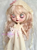 Dula Doll Clothes for Blythe Beige small clear flower nightdress doll set ob24 ob22 Diandian Azone Licca ICY JerryB 1/6 Bjd Doll
