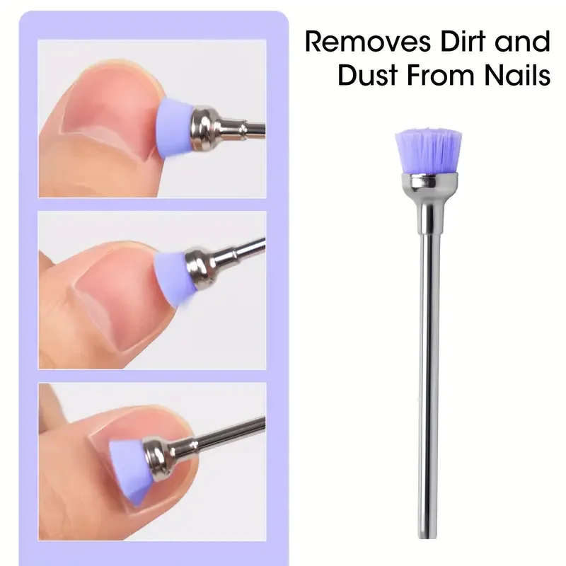 6 قطع من فرشاة تنظيف غبار الأظافر، رأس فرشاة تنظيف مثقاب طلاء الأظافر للوصول إلى مزيل غبار الأظافر الكهربائي #6