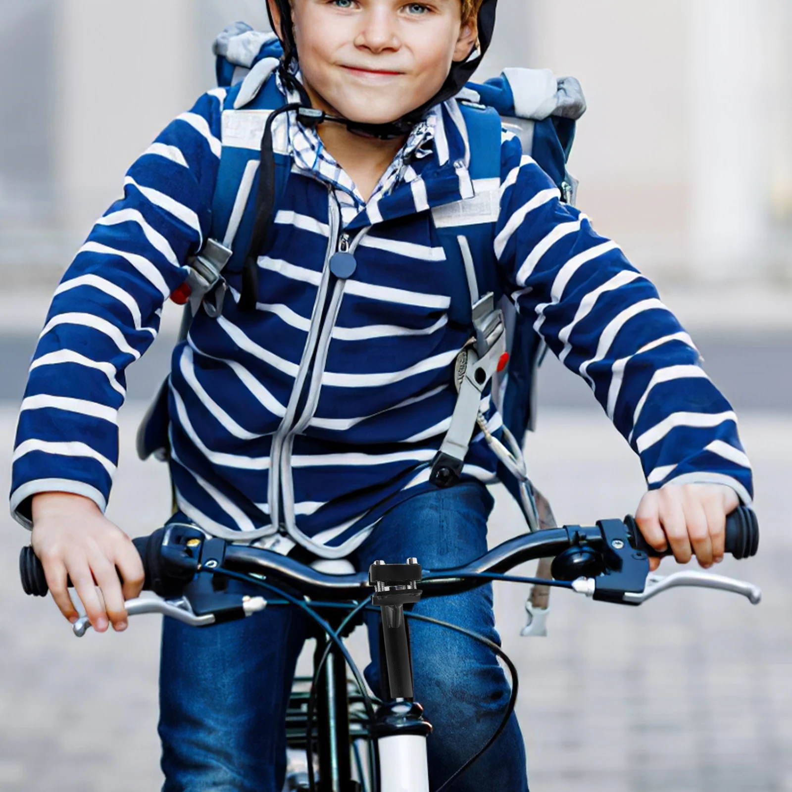 Bicycle Accessories Black Metal Handlebar Extender for Kids Stem Adjustable Mountain Bike Stem Riser Durable Bike for Children