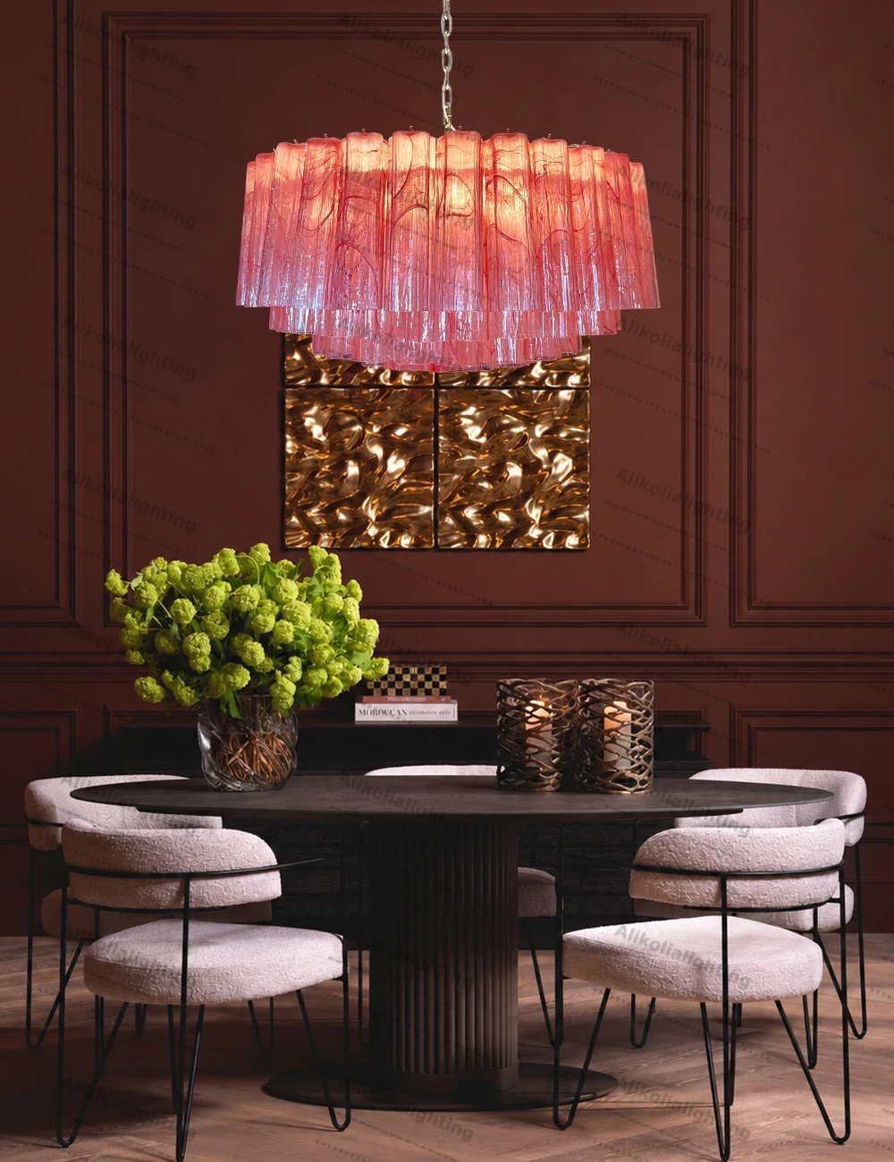 The Summer Watermelon Glass Art Dimmable LED 2026 Chandelier Hanging Lamp Suspension Luminaire Lampen For Foyer Dining Room