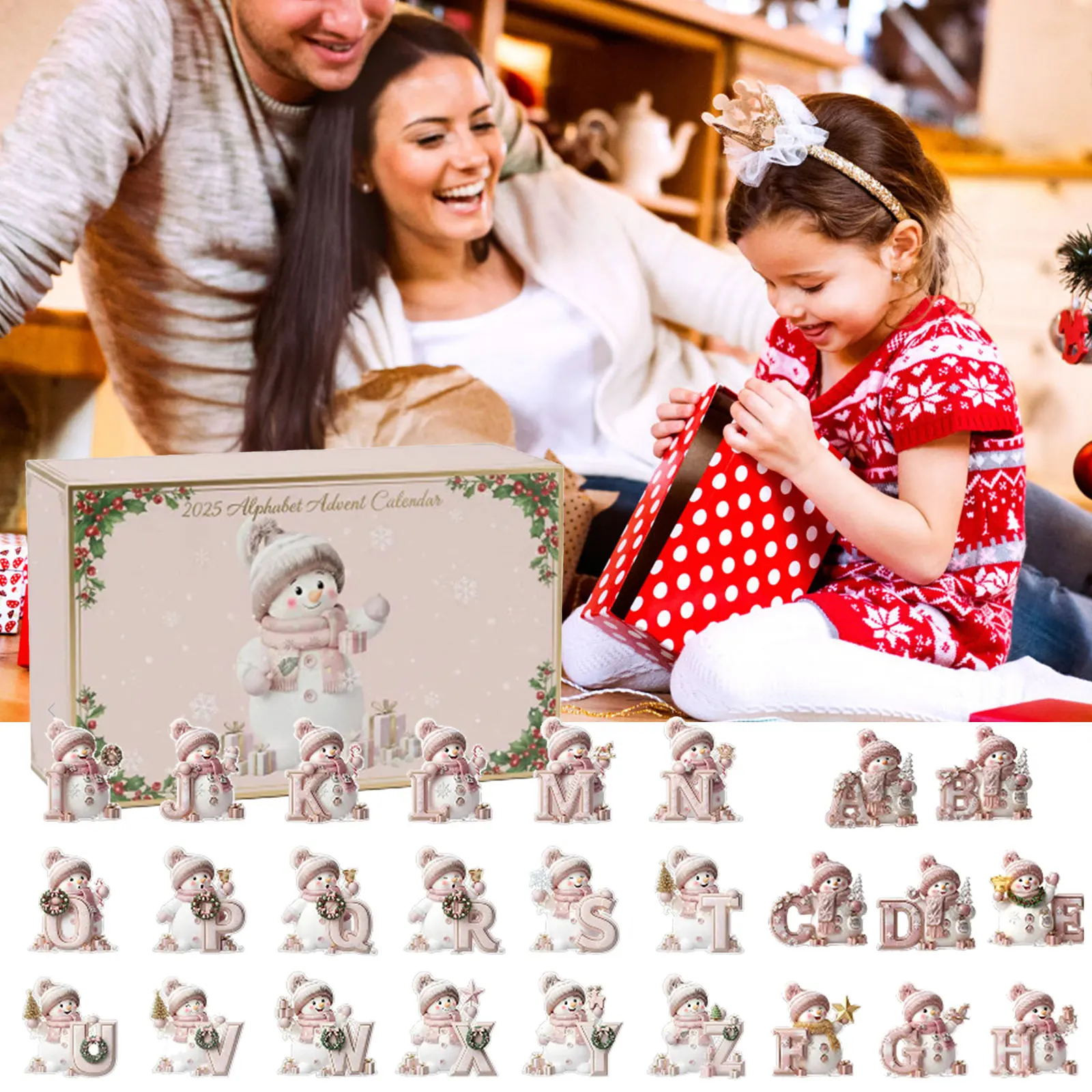 Chauffage de bureau avec minuterie, compte à rebours de noël, pendentif lettre bonhomme de neige, ornement plat en acrylique plus minuterie visuelle