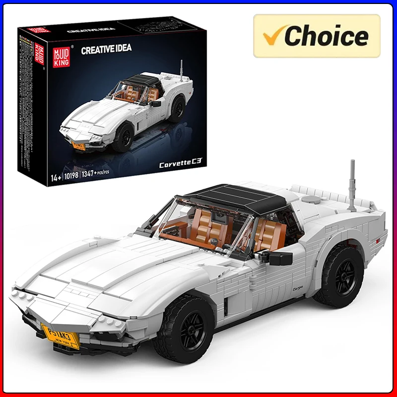 

Mould King 10198 The C3 Sport Racing Car Building Block Technical Car Brick Set Assembly Car Model Toys Kids Christmas Gift