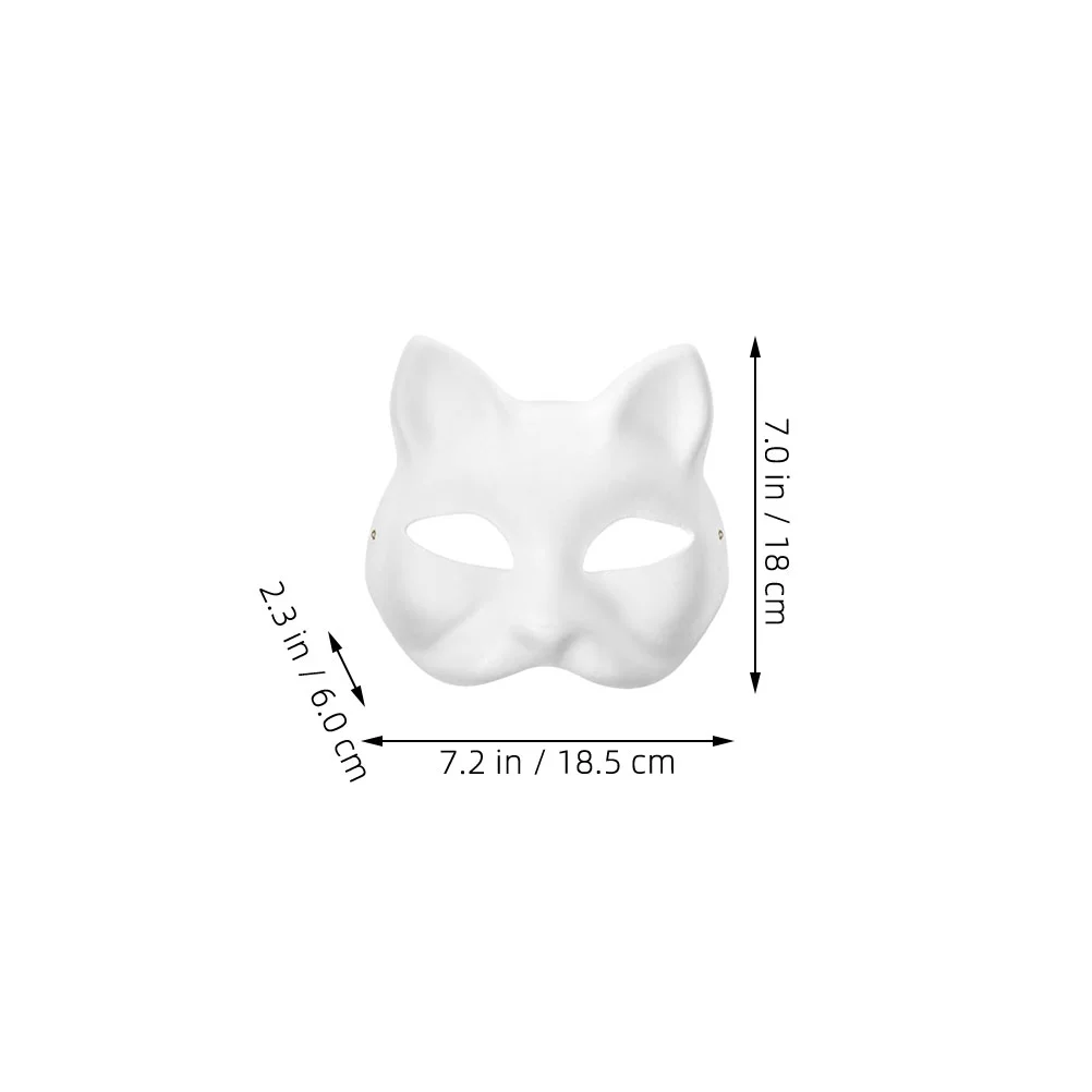 9 Pcs Mask Blank DIY Masks Prom White Paper Paintable for Carnival Masquerade Unpainted Cosplay Party Child